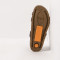 Sandales plates à fines lanières cuir et semelles recyclées - Marron - art
