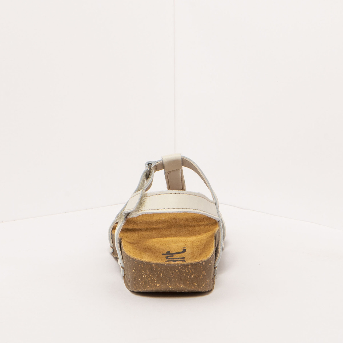 Sandales plates à fines lanières cuir et semelles recyclées - Beige - art