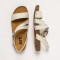 Sandales plates en cuir à semelles recyclées - Beige - art