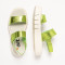 Sandales en cuir plateforme à deux lanières - Vert - art