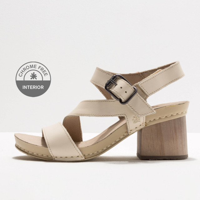 Sandales à talon multi brides en cuir - Beige - art