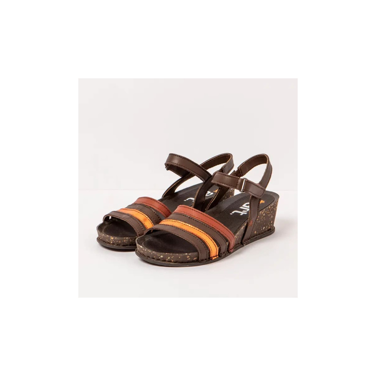 Sandales compensées graphiques à talon moucheté - Multicolor - art