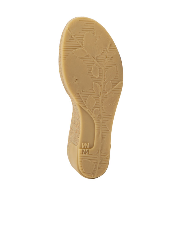 Sandales confortables compensées en cuir torsadé - Jaune - El naturalista