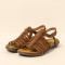 Sandales confortables spartiates en cuir - Marron - El naturalista