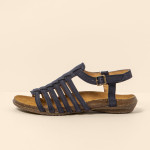 Sandales confortables spartiates en cuir - Bleu - El naturalista