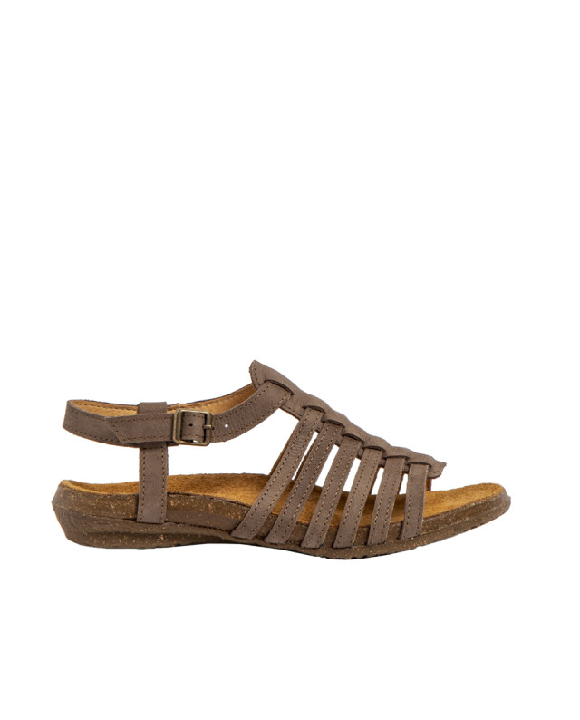 Sandales confortables spartiates en cuir - Gris - El naturalista