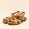 Sandales confortables plates à lanières entrelacées - Jaune - El naturalista