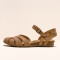 Sandales confortables plates bout fermé en cuir doux - Marron - El naturalista