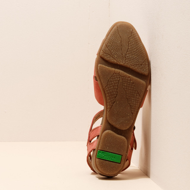 Sandales confortables plates bout fermé en cuir doux - Rose - El naturalista