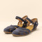 Sandales confortables plates bout fermé en cuir doux - Bleu - El naturalista