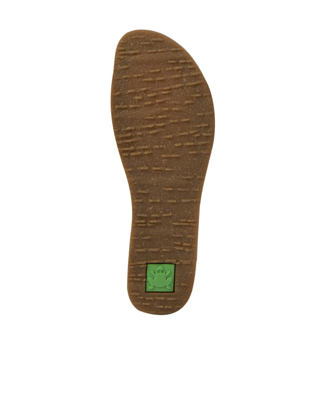 Sandales confortables plates en cuir à talon fermé - Bleu - El naturalista