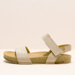 Sandales confortables plates en cuir ultra confort - Beige - El naturalista