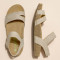 Sandales confortables plates en cuir ultra confort - Beige - El naturalista