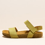 Sandales plates en cuir ultra confort - Vert - El naturalista