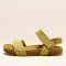 Sandales confortables plates en cuir ultra confort - Vert - El naturalista