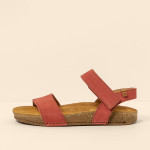 Sandales plates en cuir ultra confort - Rose - El naturalista