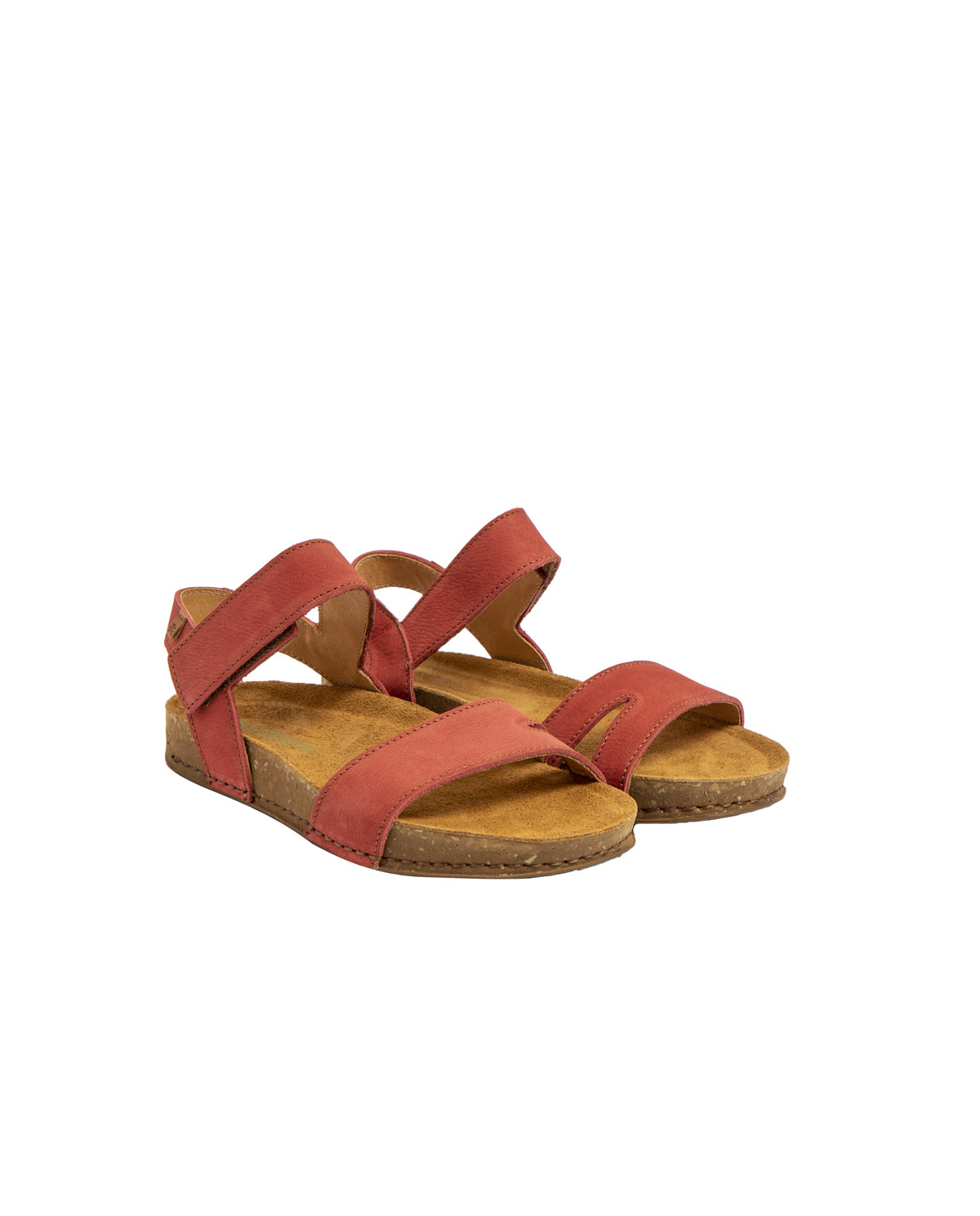 Sandales confortables plates en cuir ultra confort - Rose - El naturalista