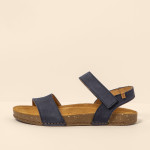 Sandales plates en cuir ultra confort - Bleu - El naturalista