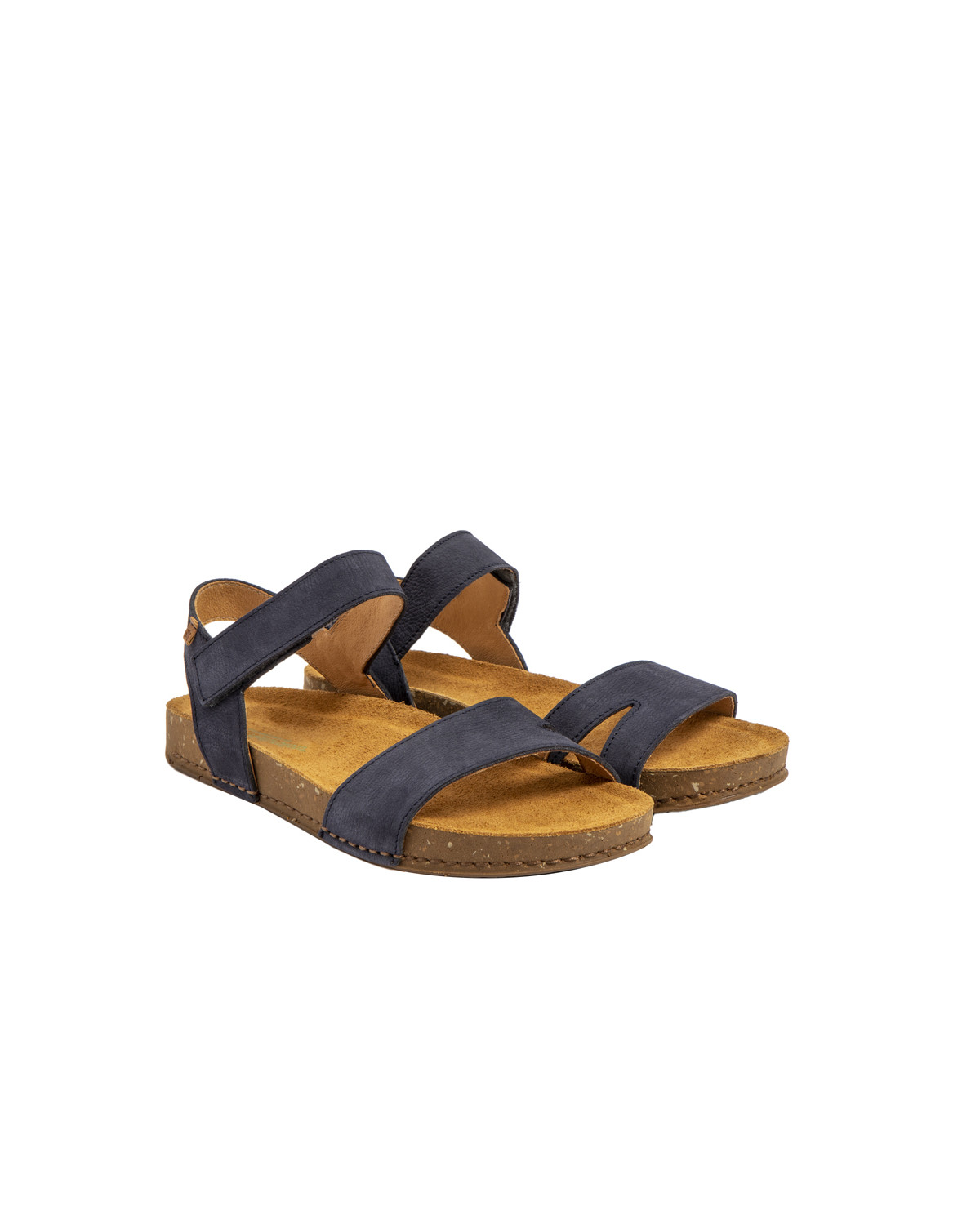 Sandales confortables plates en cuir ultra confort - Bleu - El naturalista