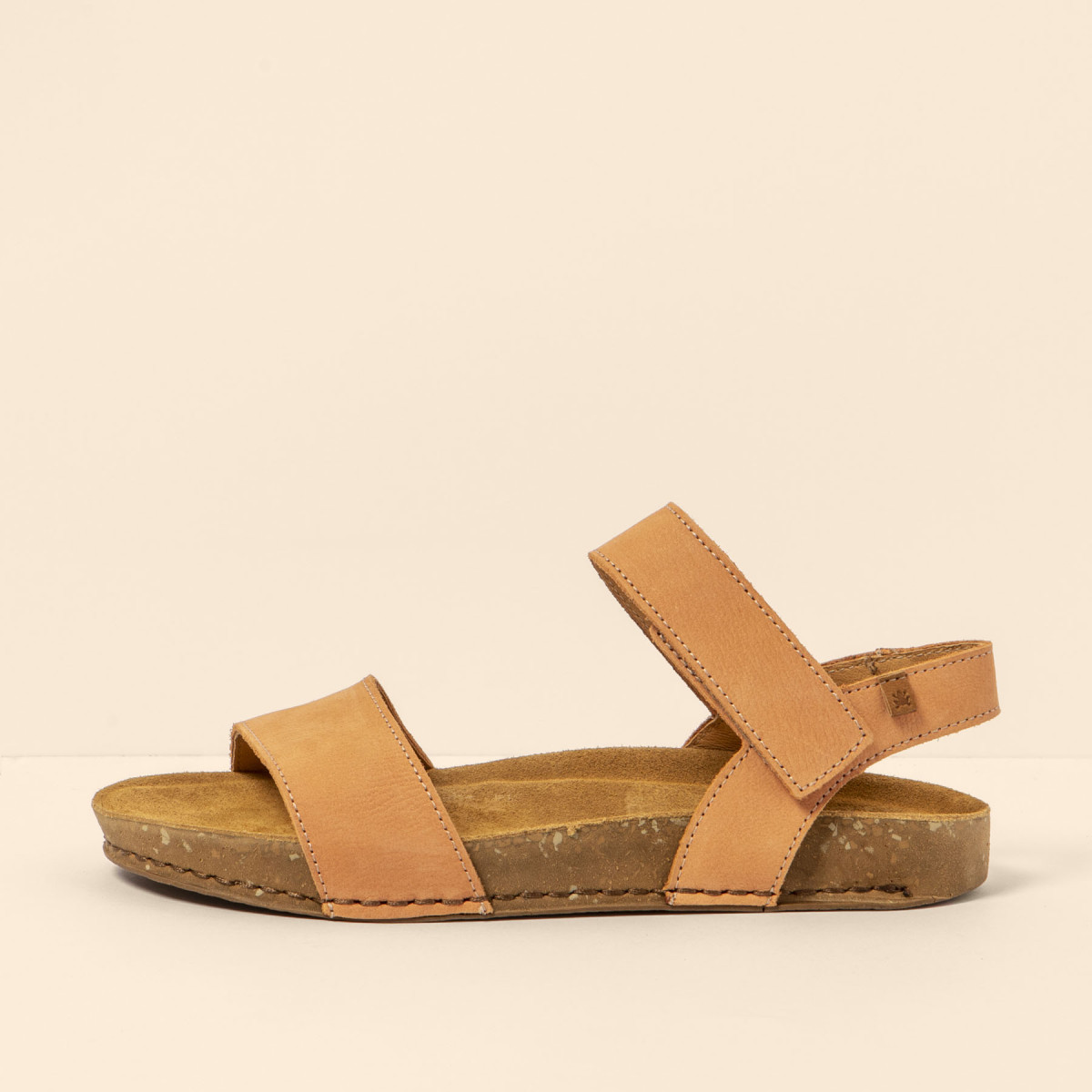 Sandales confortables plates en cuir ultra confort - Jaune - El naturalista