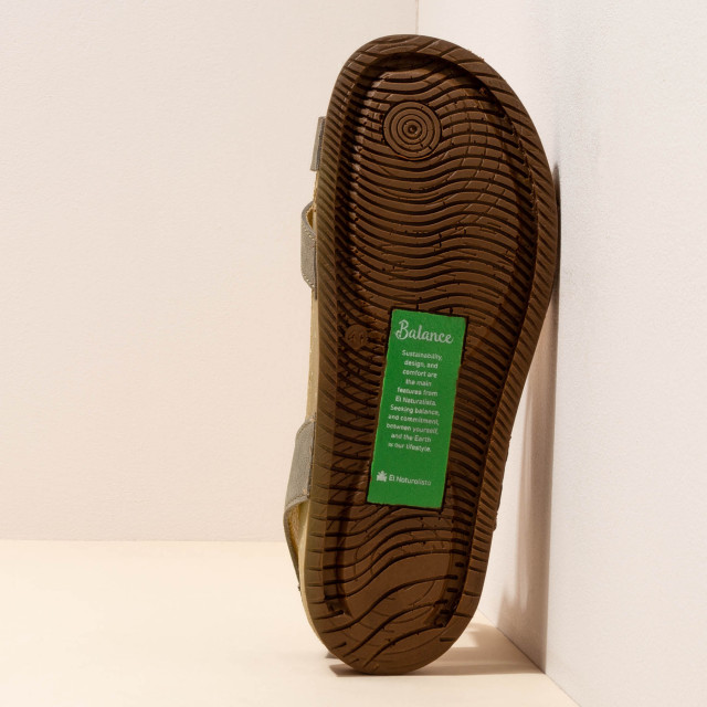 Sandales confortables plates en cuir ultra confort - Gris - El naturalista