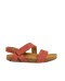Sandales confortables plates en cuir à scratch et semelles ergonomiques - Rose - El naturalista