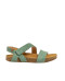 Sandales confortables plates en cuir à scratch et semelles ergonomiques - Bleu - El naturalista