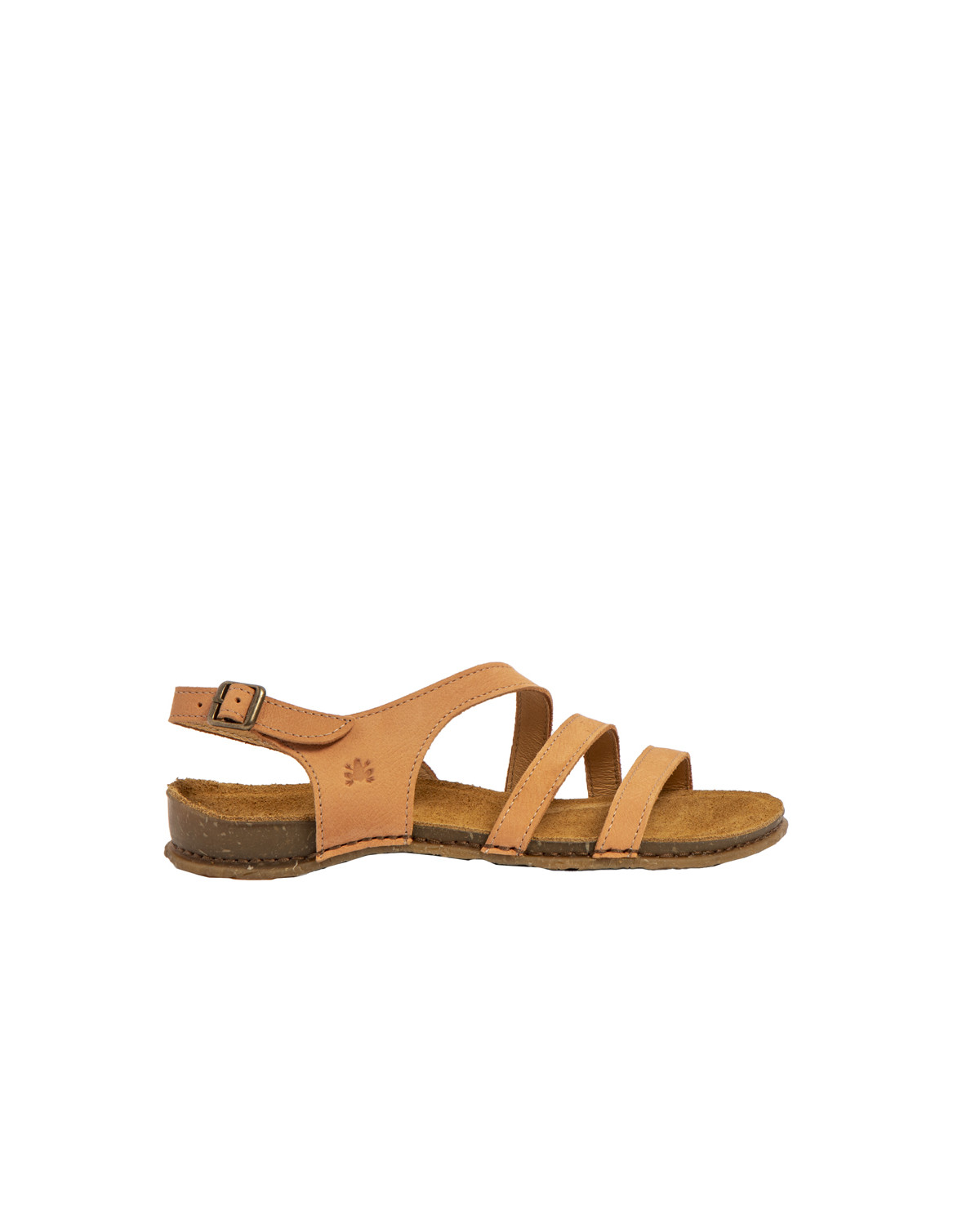 Sandales confortables plates en cuir à semelles ultra confort - Jaune - El naturalista