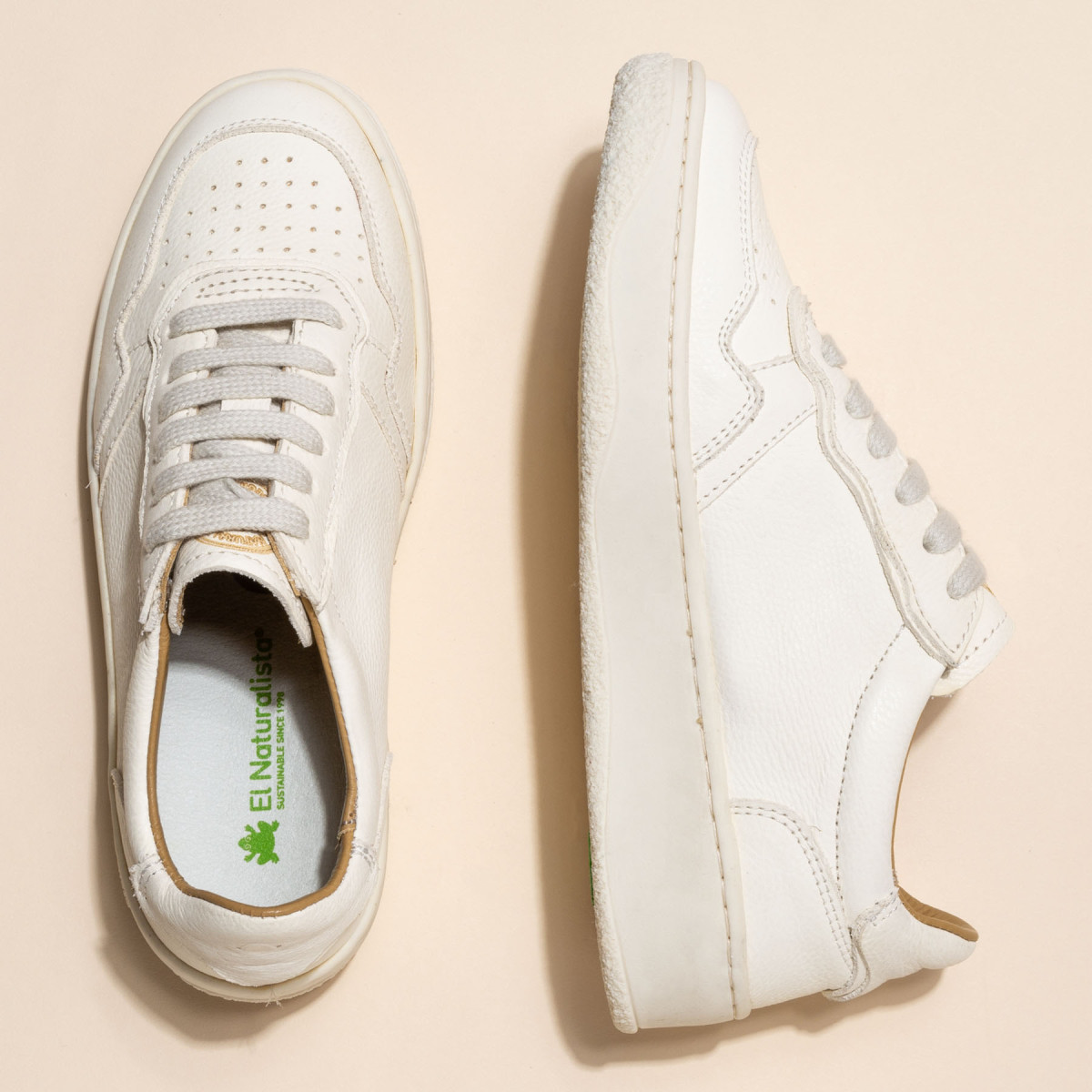 Sneakers en cuir suédé - Blanc - El naturalista