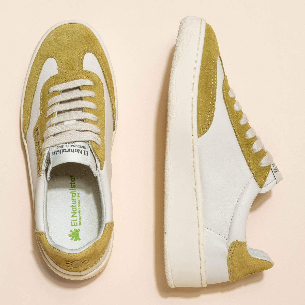 Sneakers cuir et daim - Beige - El naturalista