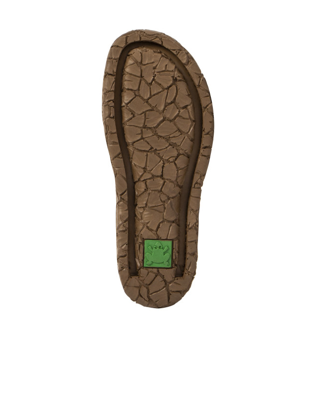 Sandales confortables plates en cuir bout fermé à bride cheville - Vert - El naturalista