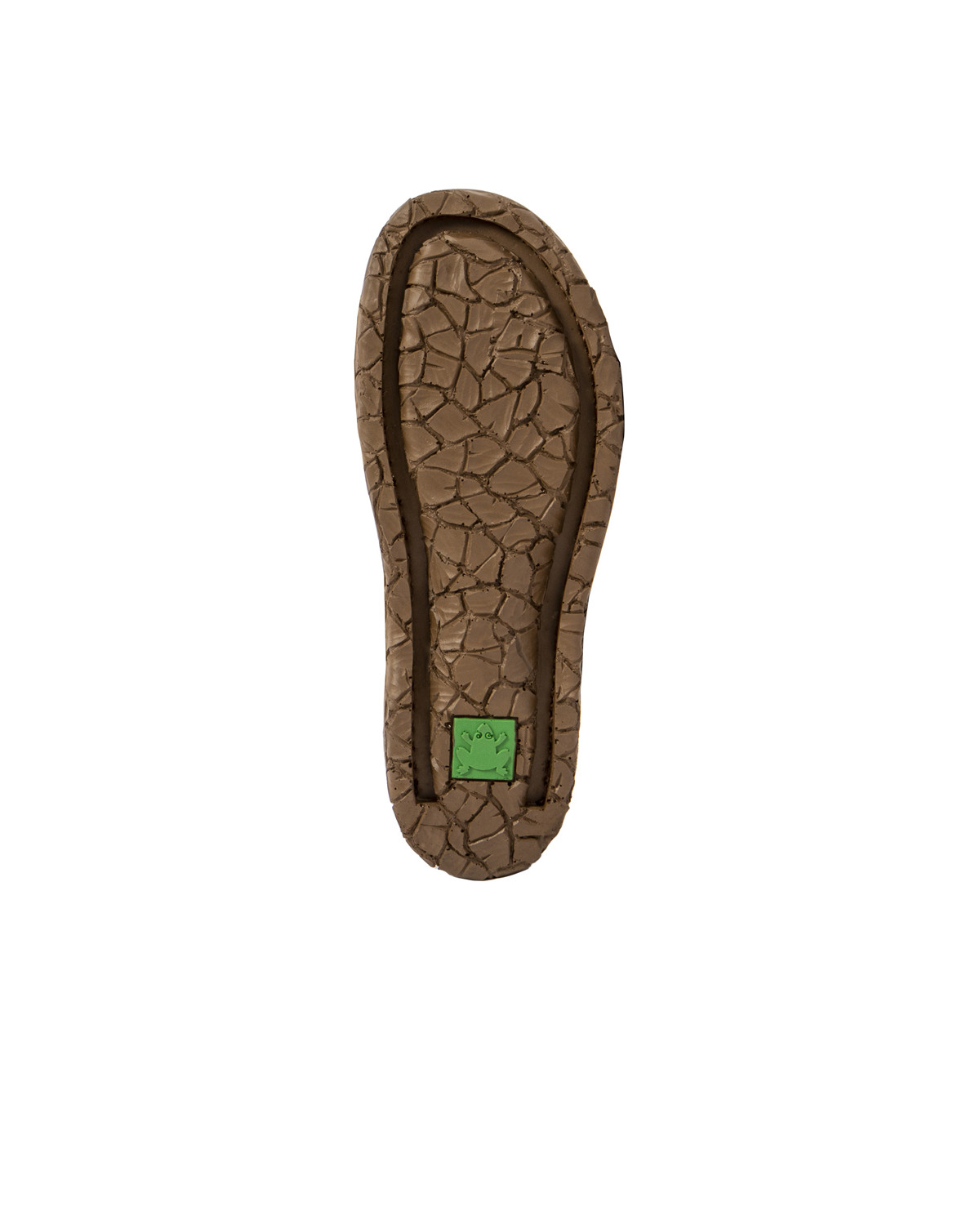 Sandales confortables plates en cuir à scratch et semelles ergonomiques - Vert - El naturalista