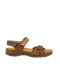 Sandales confortables plates en cuir à scratch et semelles ergonomiques - Marron - El naturalista