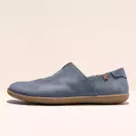 Chaussures confort en cuir naturel et semelles recyclées - Bleu - El naturalista