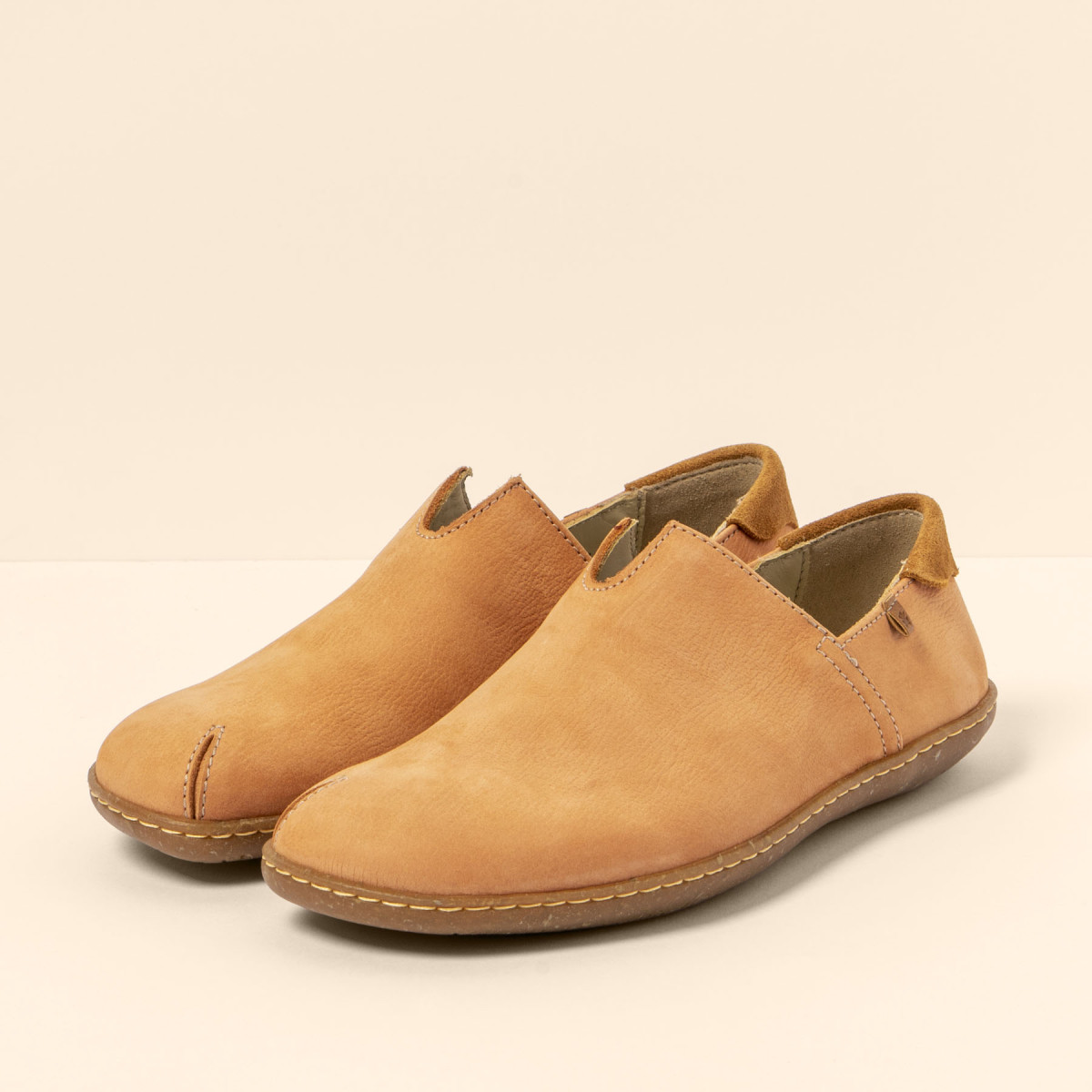 Chaussures confort en cuir naturel et semelles recyclées - Jaune - El naturalista