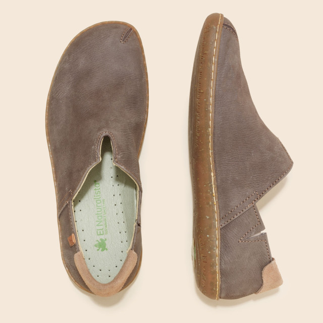 Chaussures confort en cuir naturel et semelles recyclées - Gris - El naturalista