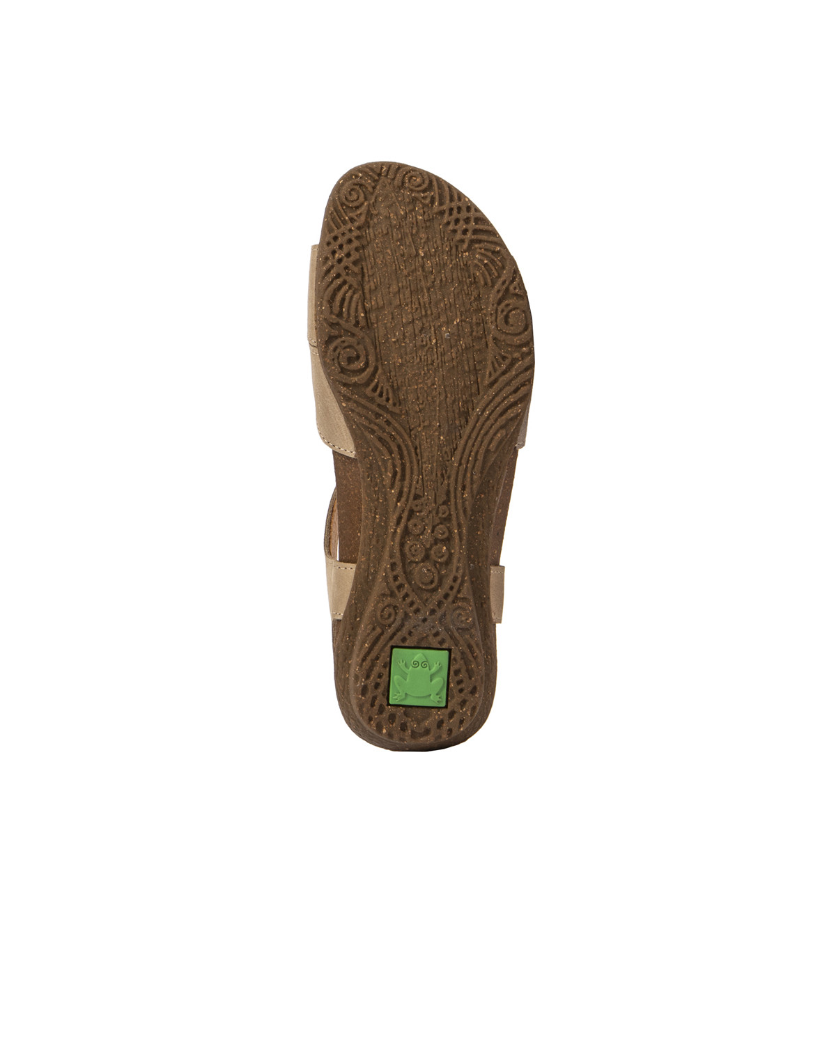 Sandales confortables plates en cuir et daim - Beige - El naturalista