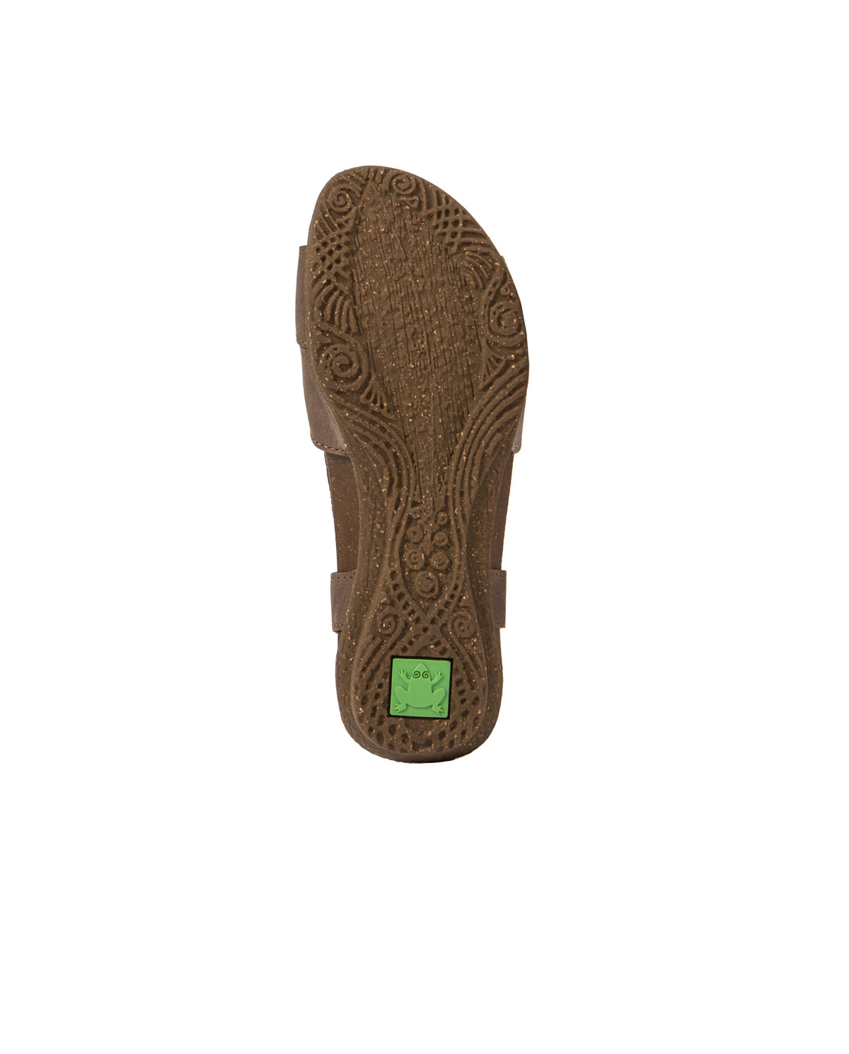 Sandales confortables plates en cuir et daim - Marron - El naturalista