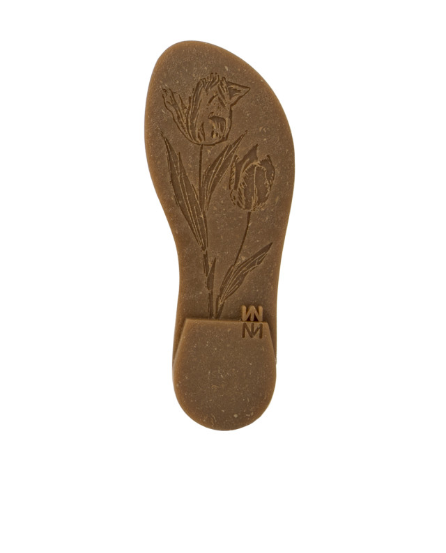 Sandales confortables plates en cuir multi lanières - Marron - El naturalista