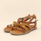 Sandales confortables plates en cuir multi lanières - Marron - El naturalista