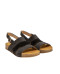 Sandales confortables plates en cuir et daim - Noir - El naturalista