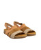 Sandales confortables plates en cuir et daim - Marron - El naturalista