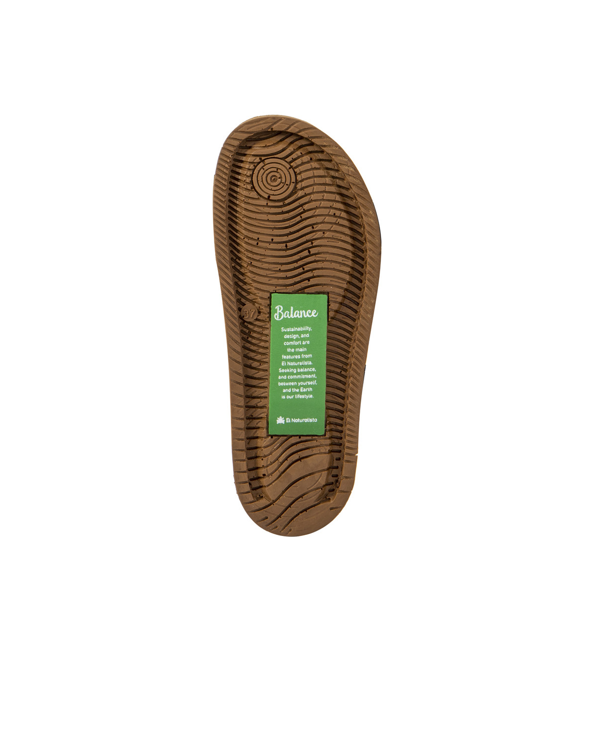 Sandales confortables plates en cuir et daim - Marron - El naturalista