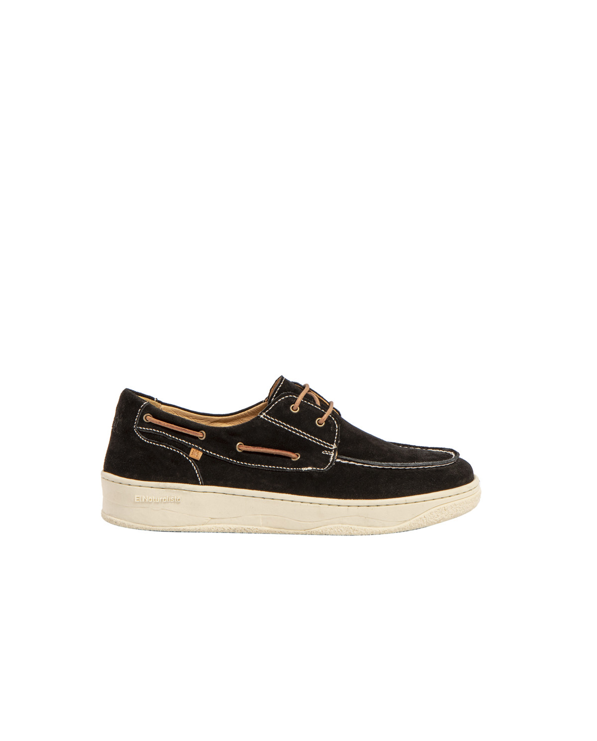 Chaussures bateau en daim - Noir - El naturalista