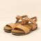 Sandales confortables plates en cuir à scratch et semelles ergonomique - Jaune - El naturalista