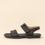 Sandales confortables plates en cuir - Noir - El naturalista
