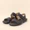 Sandales confortables plates en cuir - Noir - El naturalista