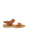 Sandales confortables plates en cuir - Marron - El naturalista