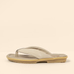 Tongs en cuir talon plat - Beige - El naturalista