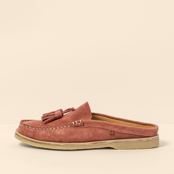 Chaussures bateau en daim ouvertes - Rose - El naturalista